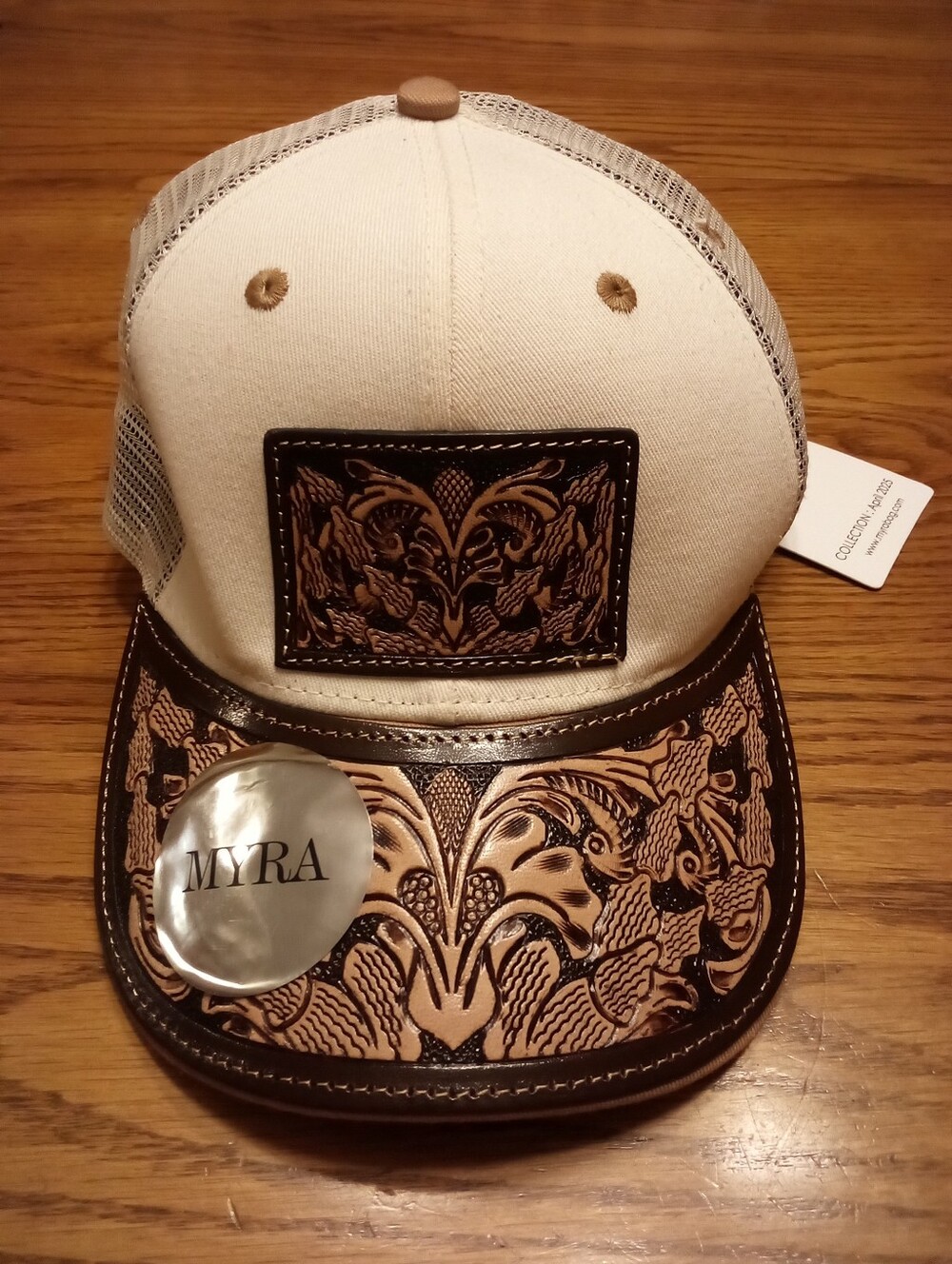 Myra Tooled Leather Cap